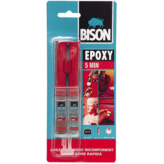 Adeziv rapid bicomponent Bison Epoxy 5minute, 2x12ml, blister