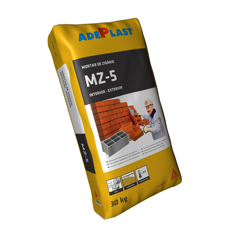 Mortar ADEPLAST pentru zidirea blocurilor din beton și cărămidă MZ - 50, 30 kg