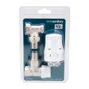 Set robineți radiator EVOsanitary colț tur-retur cu cap termostatic 1/2”