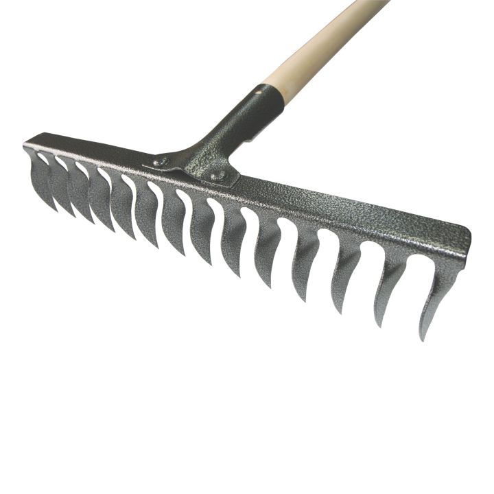 Greblă cu dinţi răsuciţi fără coadă, 350 mm