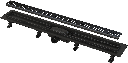 Rigolă/Canal de scurgere pentru duş APZ10BLACK cu margine pentru grătar perforat, negru-mat