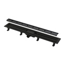 Rigolă/Canal de scurgere pentru duş APZ10BLACK cu margine pentru grătar perforat, negru-mat