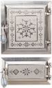 Usa soba, nichelata, cenusar decor motive romanesti, 275, x 255 mm, 140 x 255 mm