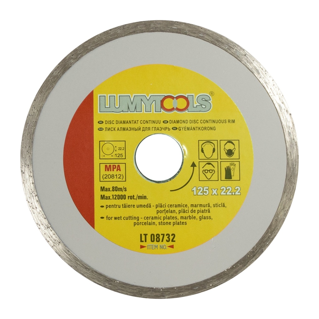 Disc diamantat continuu 125 mm, taiere umeda