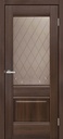 [ST_3659] Foaie de ușă de interior cu sticlă, Stejar Bordeaux, 2000x800x40 mm