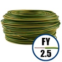 [P003863] Cablu electric FY (H07V-U) 2.5 mmp, izolatie PVC, galben-verde