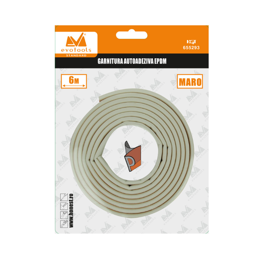 Garnitura Autoadeziva EPDM Profil P 2x3 m Culoare Maro