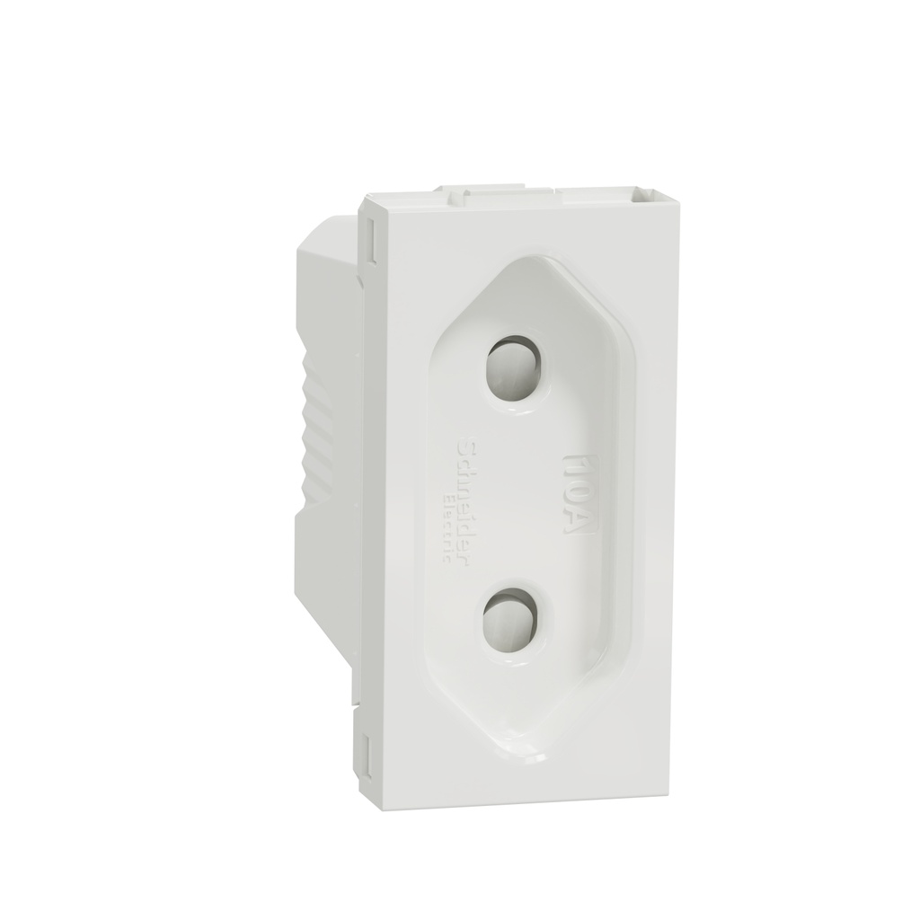 Priză standard Italian alb Schneider NU303118 Unica, 10A, 2 poli, 1 modul