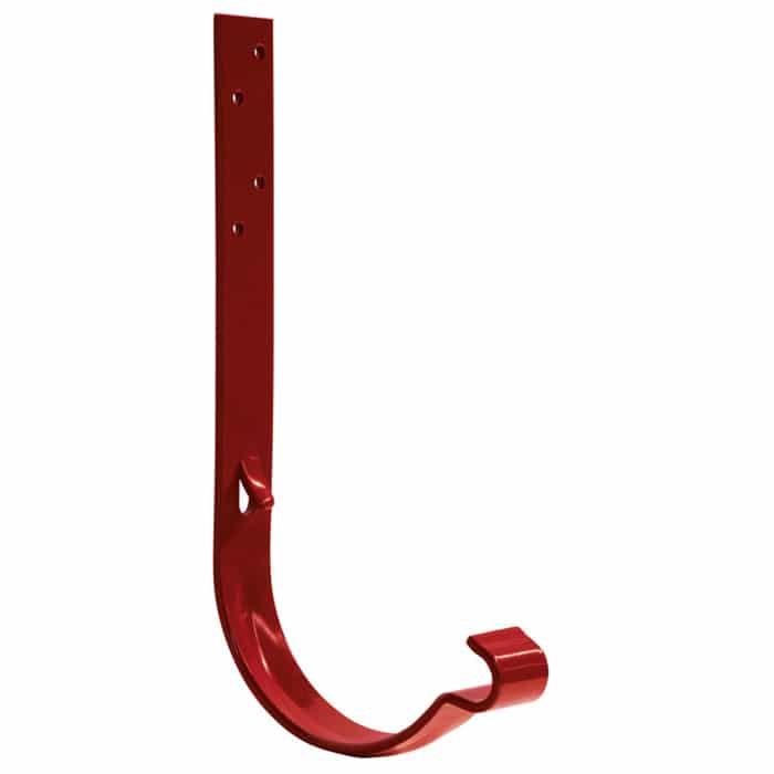 Cârlig jgheab metalic RAL 3011 roșu, lungime 16 cm, Ø 125 mm