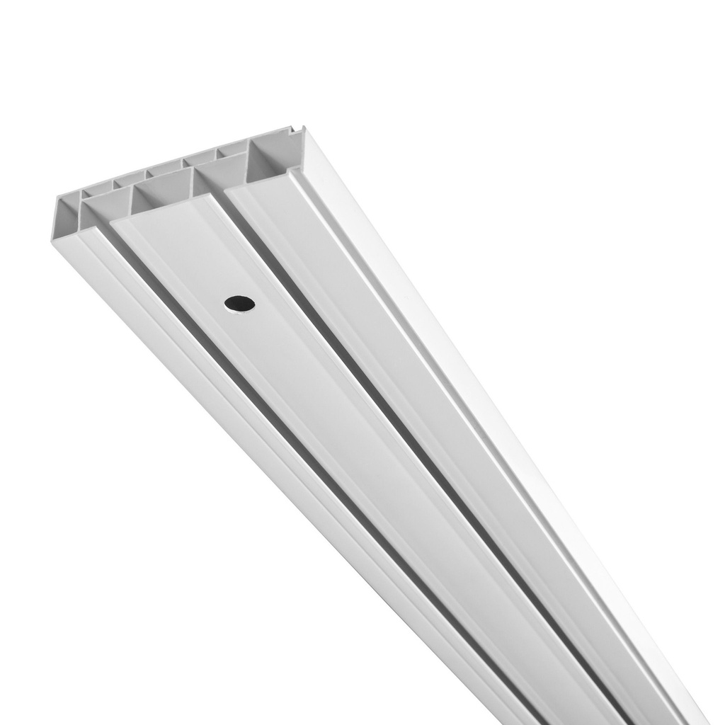 Șină albă perdea dublă din plastic, 1.50 ml