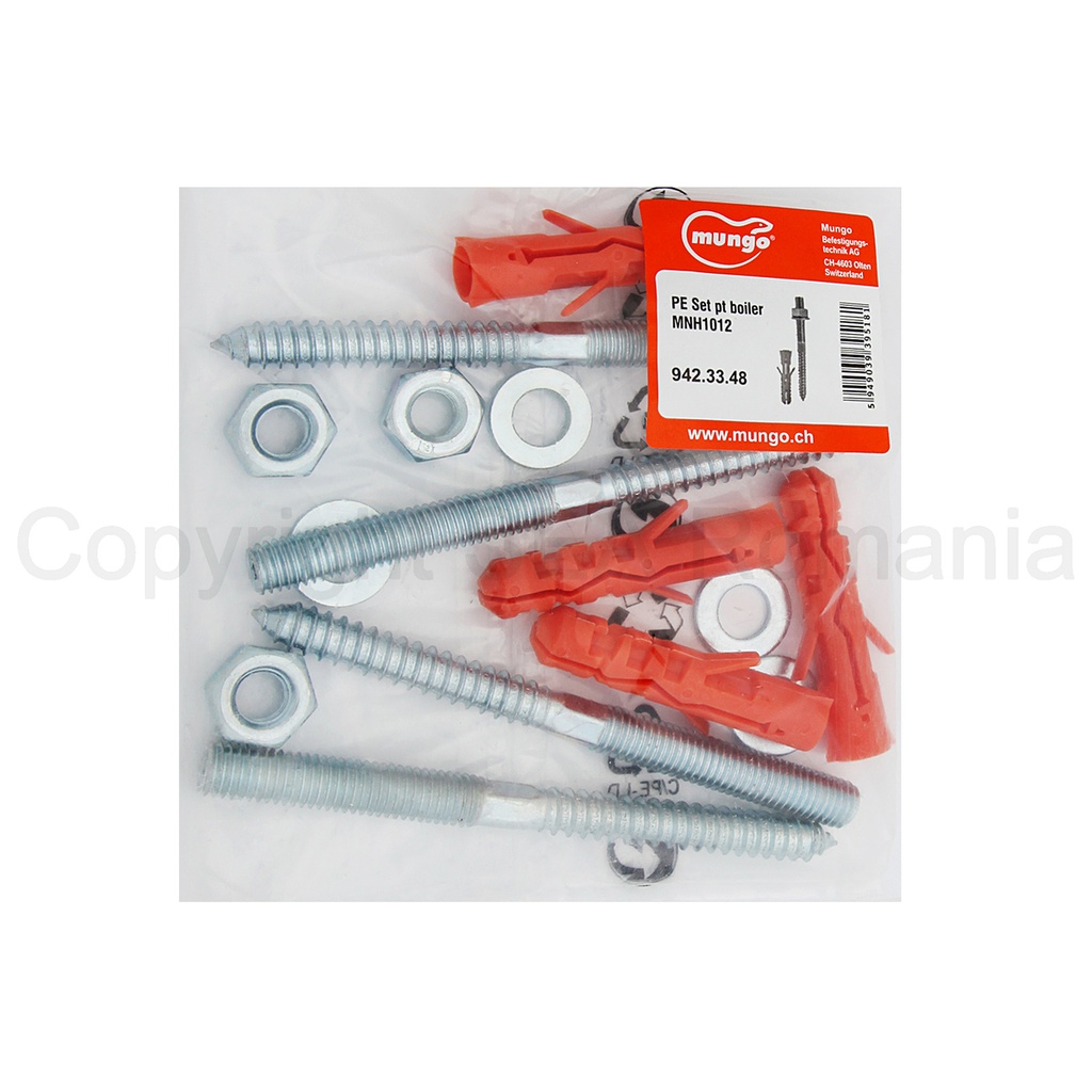 Set pentru montaj boiler, diblu 12x60, prezon 10x120 cu piulită, șaibă M10