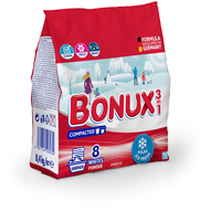 Detergent manual de rufe, BONUX 3 in 1 Polar Ice Fresh, pudra, 8 spalari, 400 gr