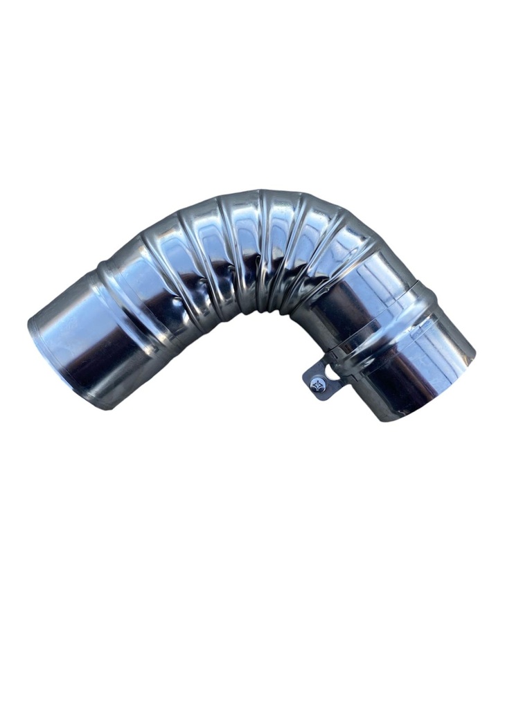 Cot inox 90 gr, SP Ø 80 mm, seminee/peleti, cu colier de prindere