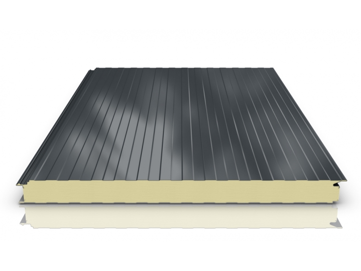 Panou sandwich perete PUR, prindere vizibila, ral 7016, 50 mm talba 03-03mm, 12 ml