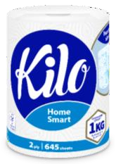 Prosop Kilo Home Smart, hârtie alba, monorolă, 2 straturi, 645 foi