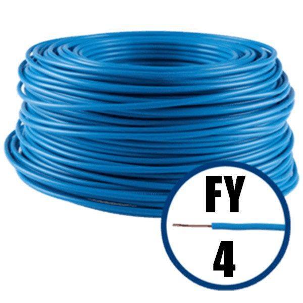 Conductor electric FY (H07V-U) 4 mmp, izolație PVC, albastru