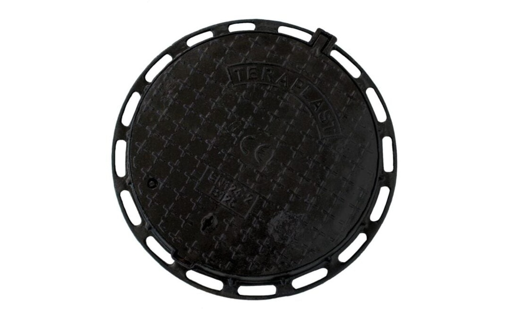 Ramă și capac fontă circular carosabil clasa D400, 805x631x600x90