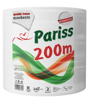 Rolă prosoape de hârtie Pariss profesională, 2 straturi, 200 ml