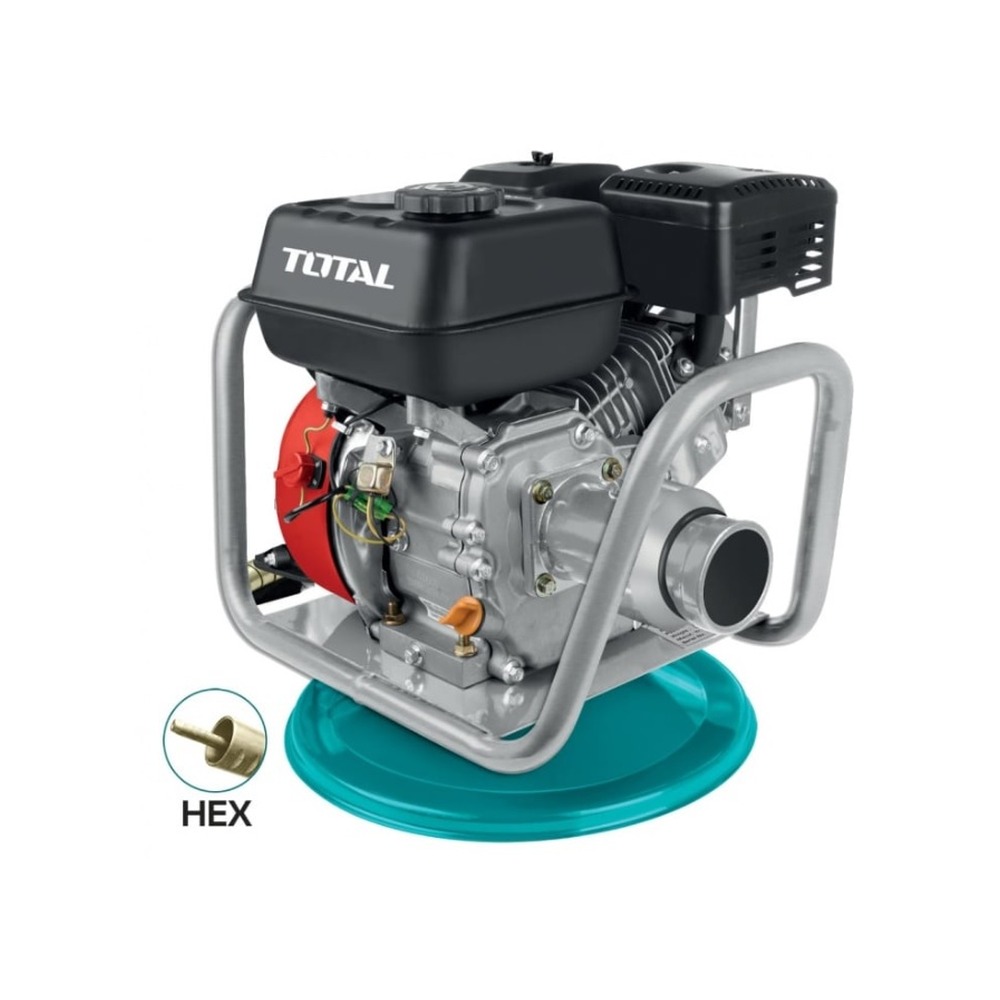 Vibrator de beton pe benzină TOTAL TP630-22E, 4800 W, 6.5 CP, prindere Hex