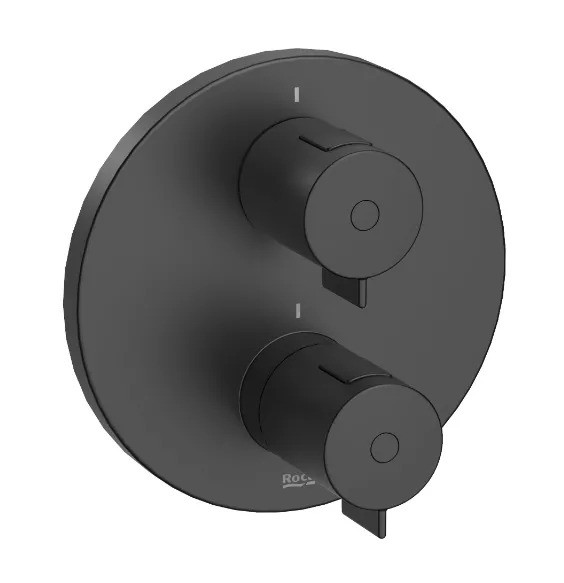 Baterie cadă-duș încastrată, cu termostat (2 căi) și divertor automat. Box inclus.
