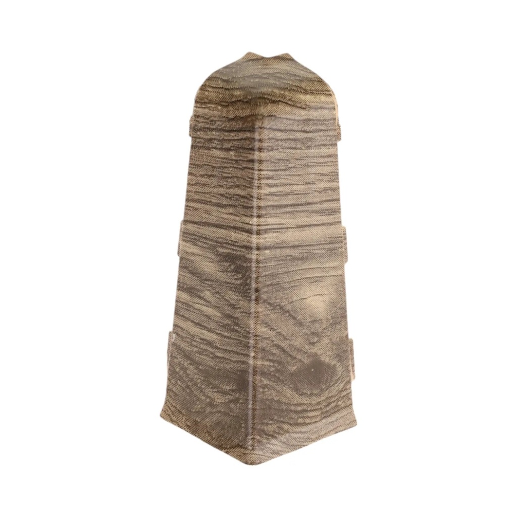 Colț exterior din PVC pentru plintă parchet SG75 Trandafir Închis