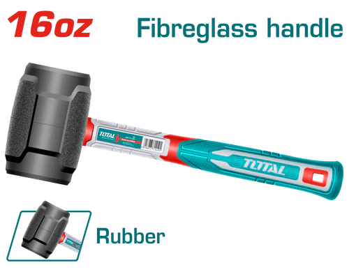 Ciocan de cauciuc, coadă fibră de sticlă, 450 gr