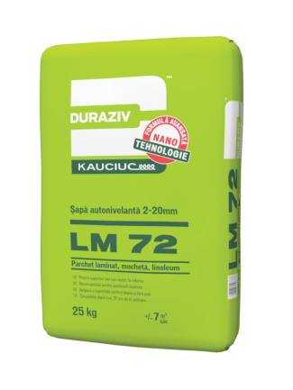 Șapă autonivelantă DURAZIV LM 72 aditivată cu Kauciuc® 2-22mm, 25 kg