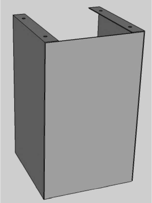 Picior baza rectangular inox, coș fum DP fi 180