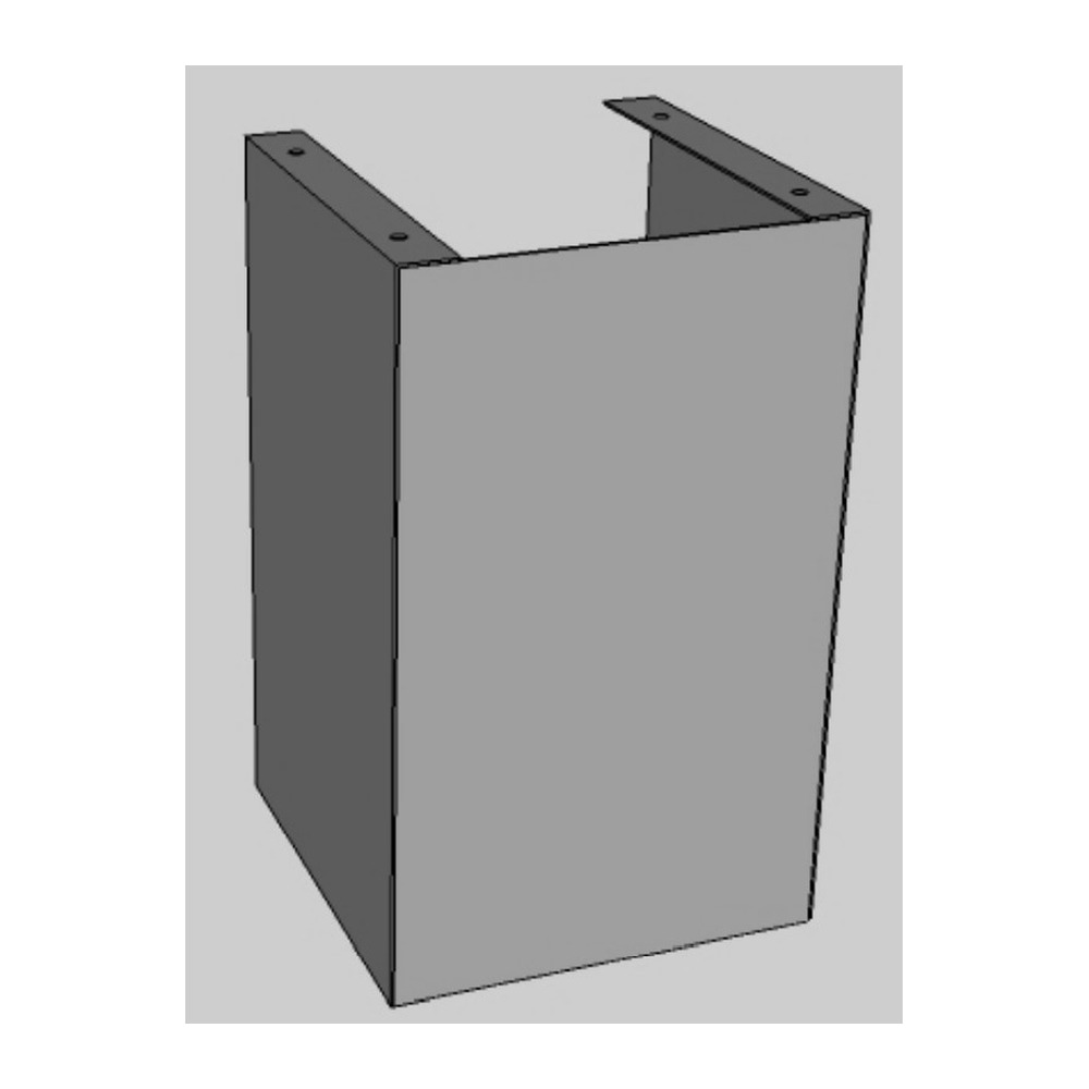 Picior baza rectangular inox, coș fum DP fi 180