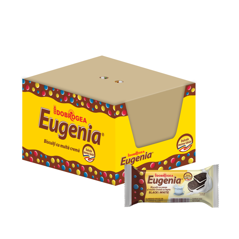 Biscuiti EUGENIA cu cacao si crema cu lapte,36g