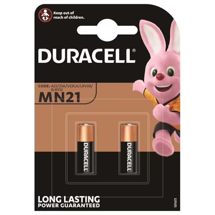 Set 2 baterii MN21, A23, Duracell, 201627