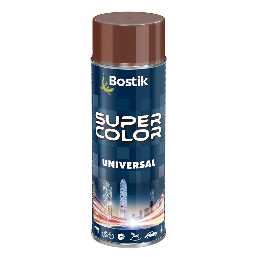 Spray vopsea Bostik Color Universal, RAL 8017 maro lucios interior/exterior, 400 ml