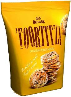 Toortitzi cu susan alb&negru 80 gr