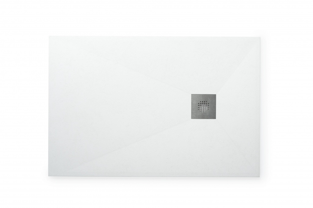 Cădiță de duș dreptunghiulară slim Alux Stone, White (9003), 100x80 cm