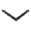Colțar plat decorativ negru pentru montare cadru geam, ușă și obloane, 150x150x25x2.5 mm