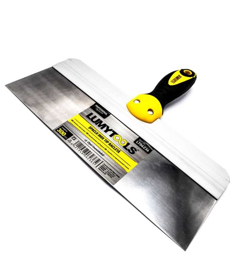 Șpaclu profesional din inox tip racletă, 300 mm