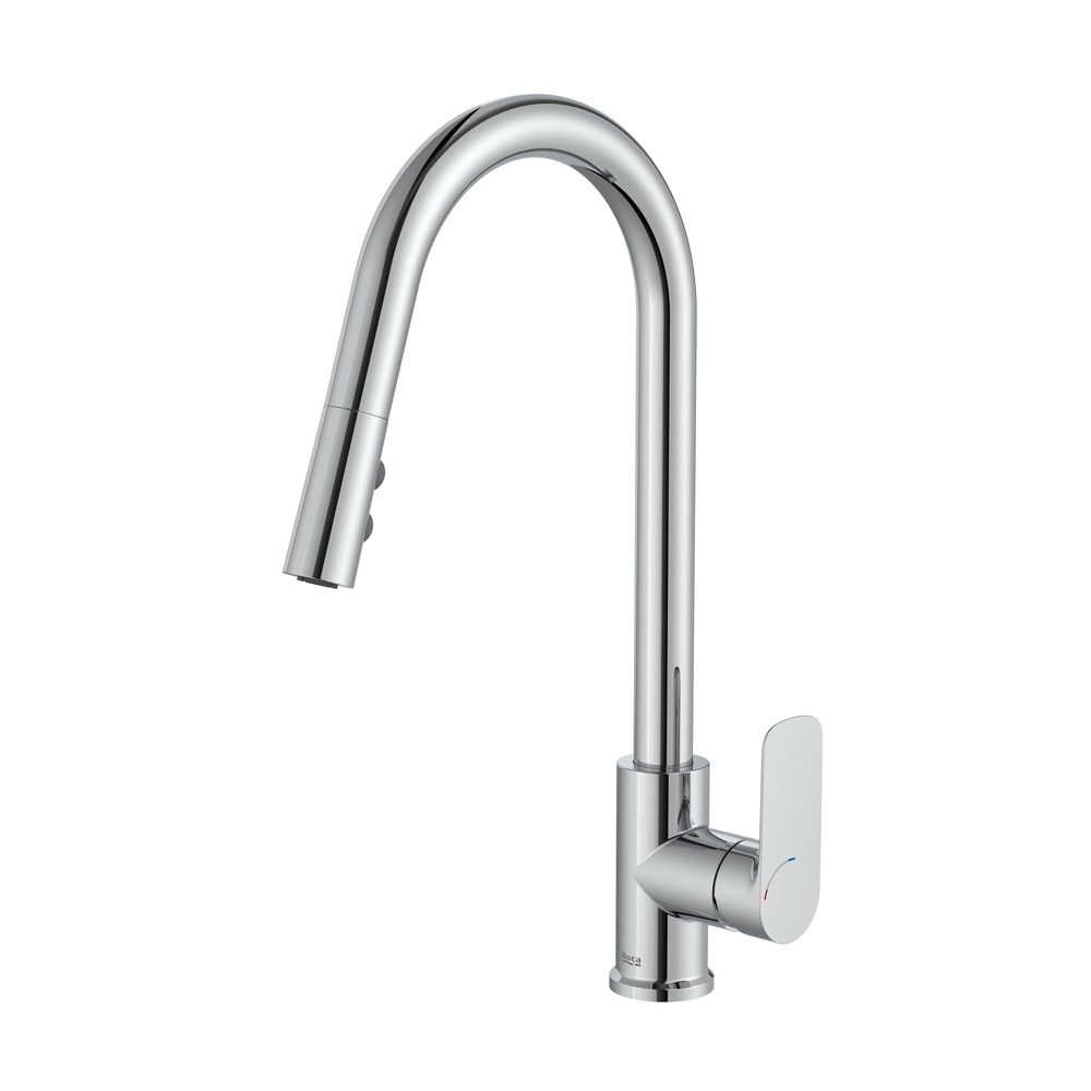 Baterie bucătărie Cold Start duș extractibil cu 2 funcții și pipă pivotantă
