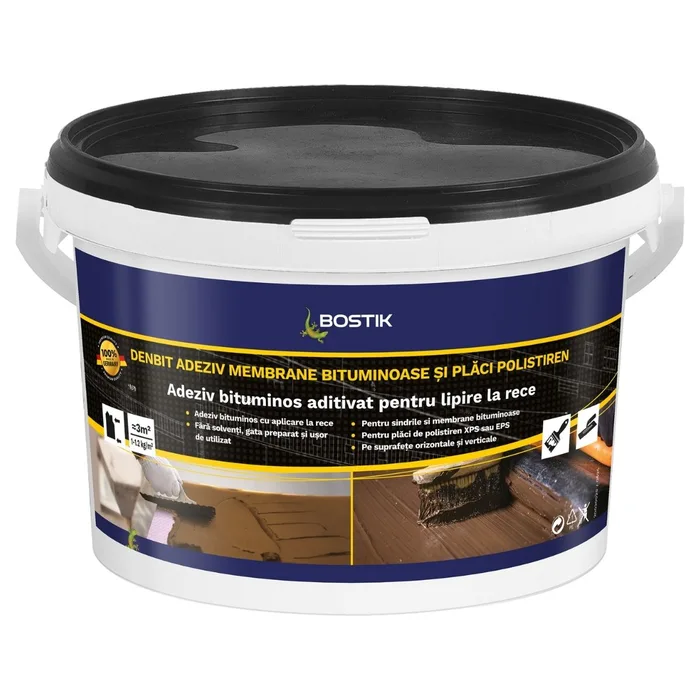 Adeziv bituminos Den Braven, negru, 3 kg, pentru membrane bituminoase si placi de polistiren