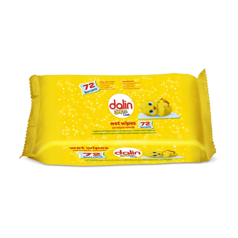 Șervețele DALIN Soft&Clean umede, 72 buc