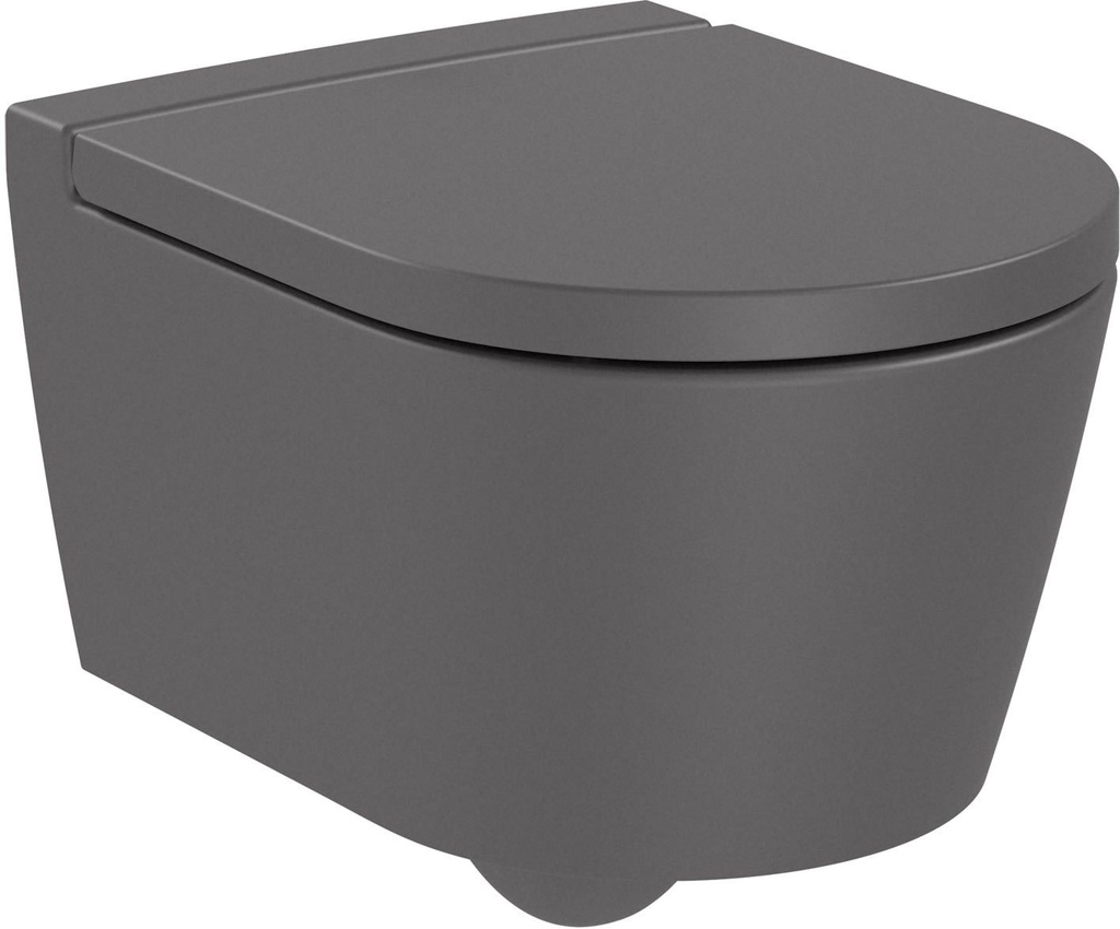 Vas WC compact ROUND, suspendat, Rimless®, evacuare orizontală, 370x480 cm
