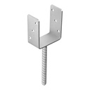 Suport stâlp clasic tip U sarcină grea cu tijă fixare în beton, 101x120x60x4 mm