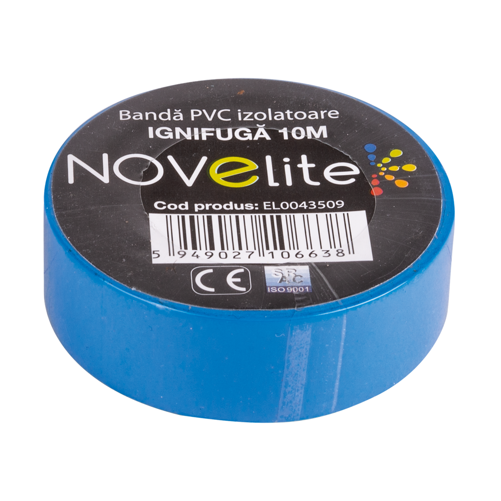 Bandă izolatoare Novelite bleu, 19 mm x 10 ml
