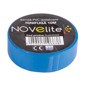 Bandă izolatoare Novelite bleu, 19 mm x 10 ml