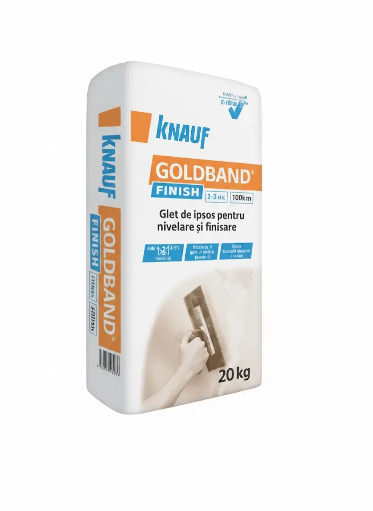 Knauf Goldband Finish – Glet de ipsos pentru nivelare și finisare 25 kg