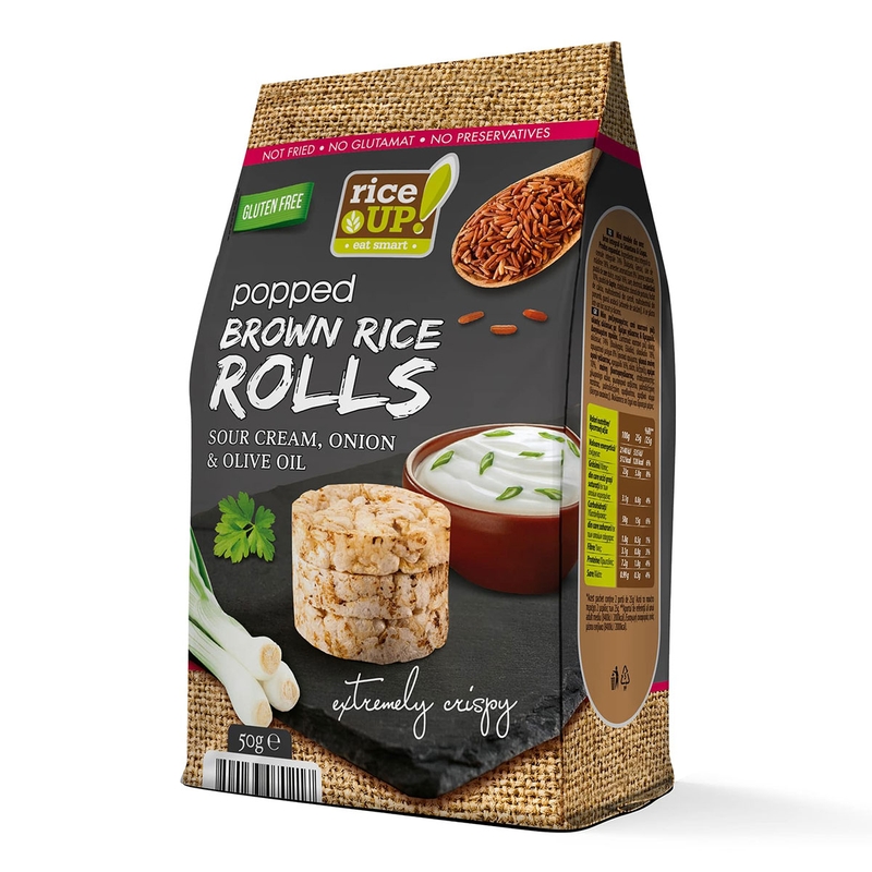 Mini-rondele din orez RICEUP cu ceapa & smantana, 50 gr