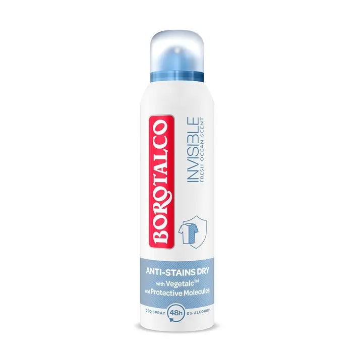 Antiperspirant BOROTALCO Invisible Blue, spray, 150 ml