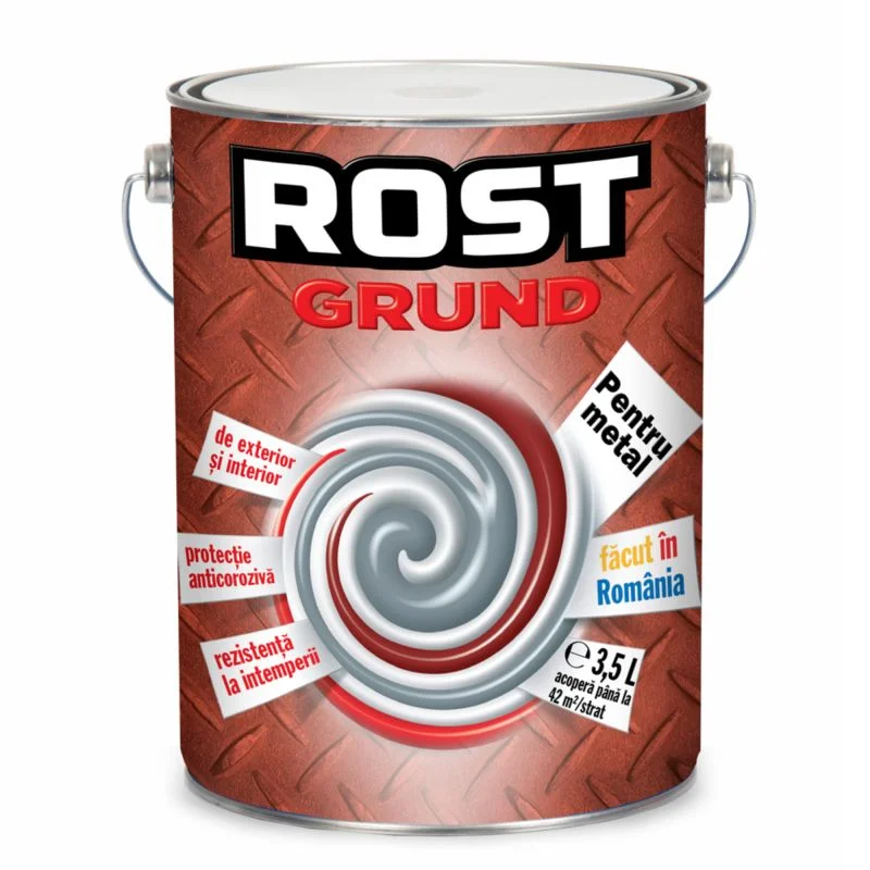 Grund Rost pentru metal, gri, 3.5 l