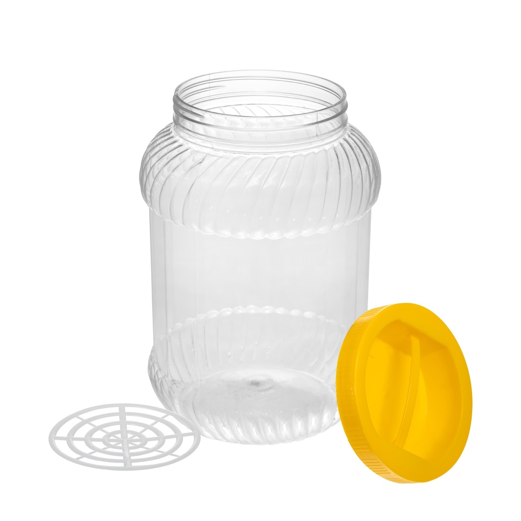 Borcan din plastic și capac cu mâner, 3 l