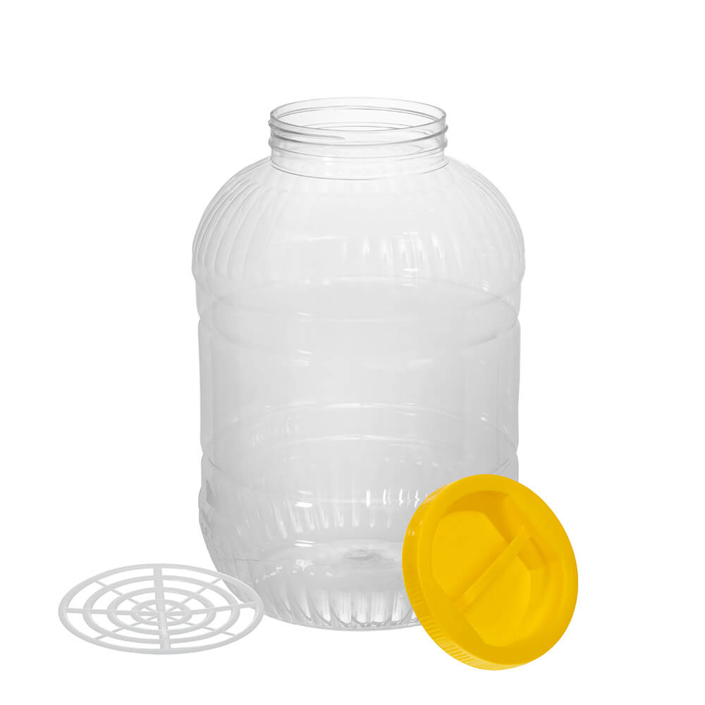 Borcan din plastic și capac cu mâner, 8 l