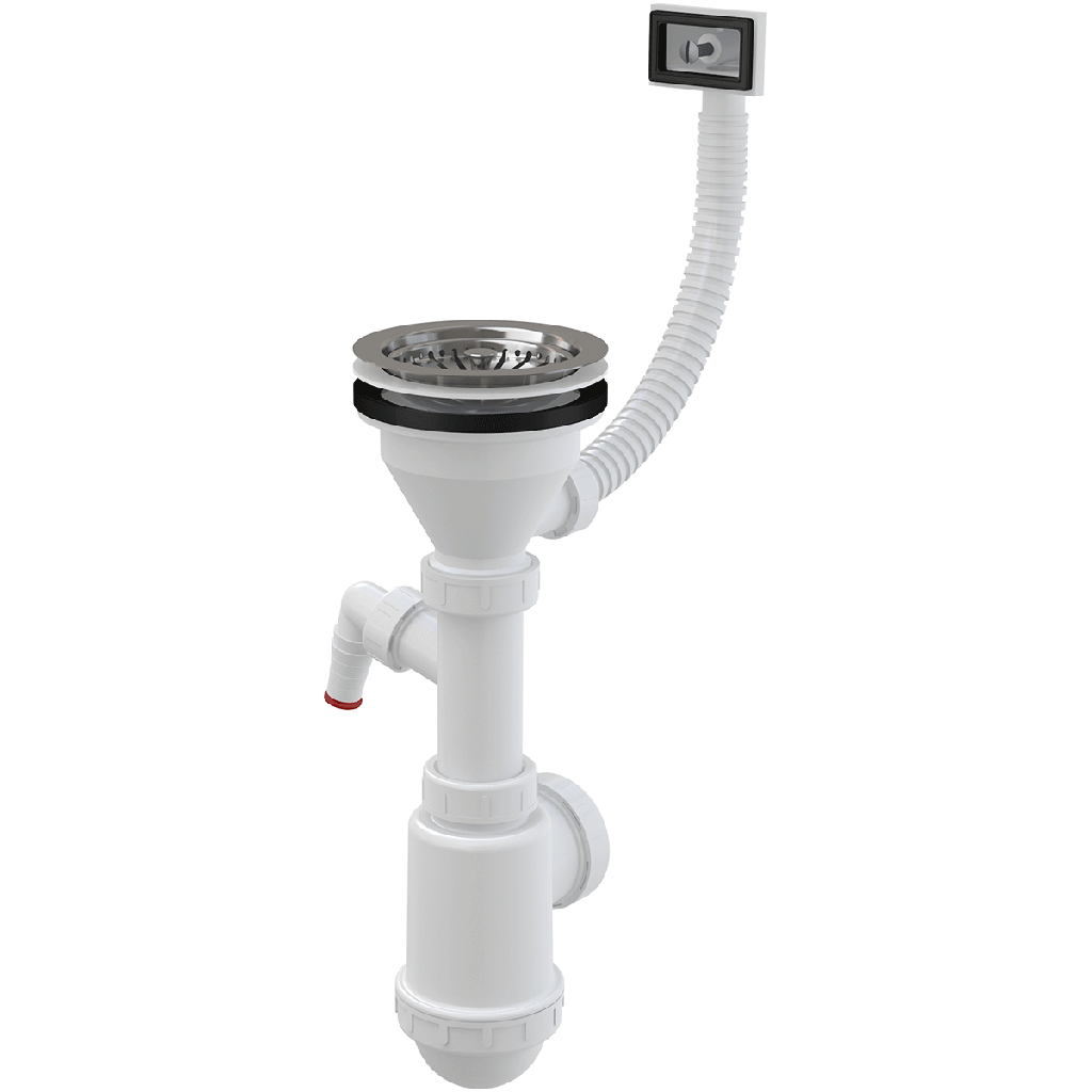 Sifon chiuveta cu sita din otel inoxidabil DN115 si preaplin flexibil Alcaplast A447-DN50/40